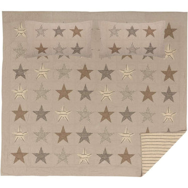 Sawyer Mill Star Charcoal King Quilt Set; 1-Quilt 105Wx95L w/2 Shams 21x37 VHC Brands - The Fox Decor